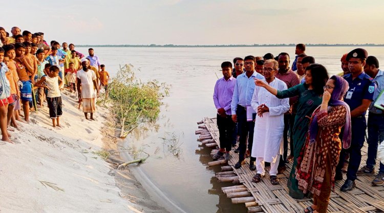 রংপুর জেলা প্রশাসকের তিস্তার বন্যা কবলিত এলাকা পরিদর্শন