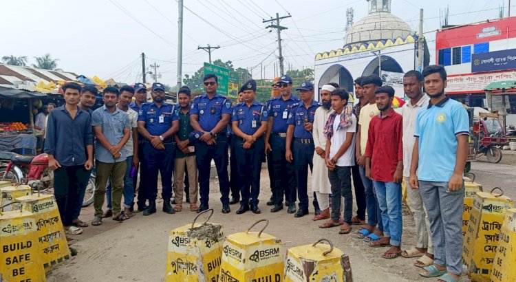 পাগলাপীরে সড়কে শৃঙ্খলা ফেরাতে পুলিশের ট্রাফিক বিভাগের কার্যক্রম শুরু